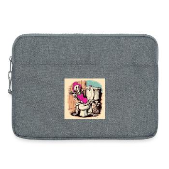 Skelett im Badezimmer mit Badeanzug - Laptoptasche 15" - Grau meliert - Vorne