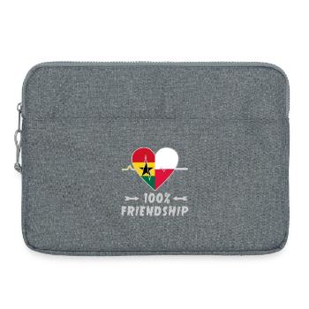 Ghana und Polen 100% Freundschaft - Laptoptasche 15" - Grau meliert - Vorne