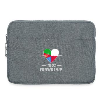 Eritrea and Poland 100% friendship - Laptop bag 15" - heather grey - Front