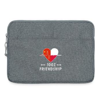 100 % amitié entre la Chine et la Pologne - Sacoche pour ordinateur portable 15 pouces - gris chiné - Devant