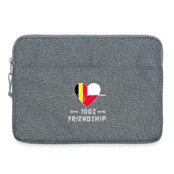 Belgien und Polen 100% Freundschaft - Laptoptasche 15" - Grau meliert - Vorne