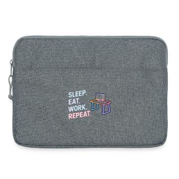 Schlaf Essen Arbeit Wiederholung Neon Design - Laptoptasche 15" - Grau meliert - Vorne