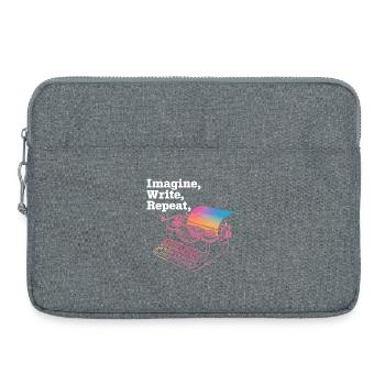 Imagine, Write, Repeat - Laptop bag 15" - heather grey - Front