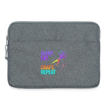 Sleep, Eat, Craft, Repeat - Laptop bag 15" - heather grey - Front