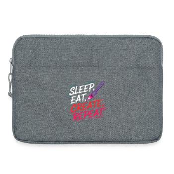 Sleep Eat Create Repeat - Laptop bag 15" - heather grey - Front