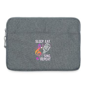 Dormir Manger Chanter Répéter - Sacoche pour ordinateur portable 15 pouces - gris chiné - Devant
