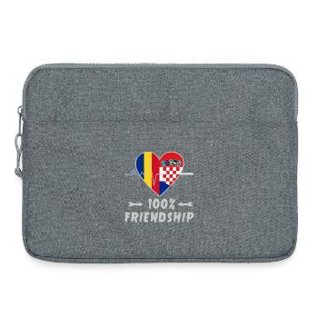 Romania and Croatia 100% friendship - Laptop bag 15" - heather grey - Front