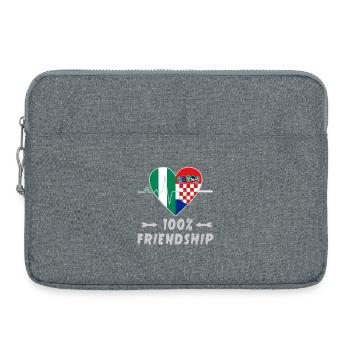 Nigeria und Kroatien 100% Freundschaft - Laptoptasche 15" - Grau meliert - Vorne