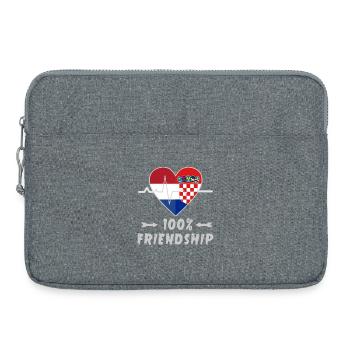 100 % amitié entre les Pays-Bas et la Croatie - Sacoche pour ordinateur portable 15 pouces - gris chiné - Devant