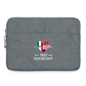 Mexico and Croatia 100% friendship - Laptop bag 15" - heather grey - Front