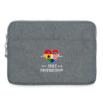 Ghana and Croatia 100% friendship - Laptop bag 15" - heather grey - Front