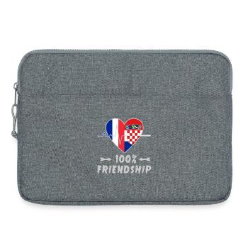 Frankreich und Kroatien 100% Freundschaft - Laptoptasche 15" - Grau meliert - Vorne