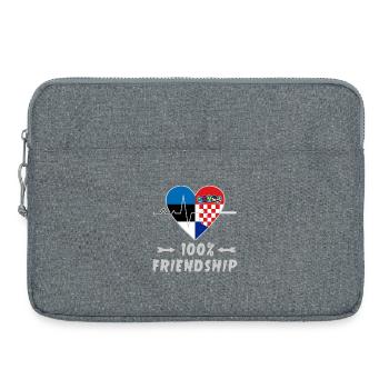 Estonia and Croatia 100% friendship - Laptop bag 15" - heather grey - Front