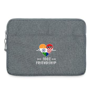 India and Croatia 100% friendship - Laptop bag 15" - heather grey - Front