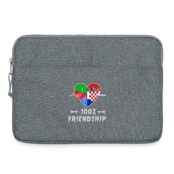 Eritrea and Croatia 100% friendship - Laptop bag 15" - heather grey - Front