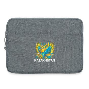 Kasachstan Adler Flagge Fahne cool Geschenk - Laptoptasche 15" - Grau meliert - Vorne