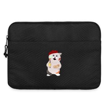 süße mollige Katze mit Pinsel und Palette - Laptoptasche 15" - Schwarz - Vorne