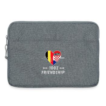 Belgien und Kroatien 100% Freundschaft - Laptoptasche 15" - Grau meliert - Vorne