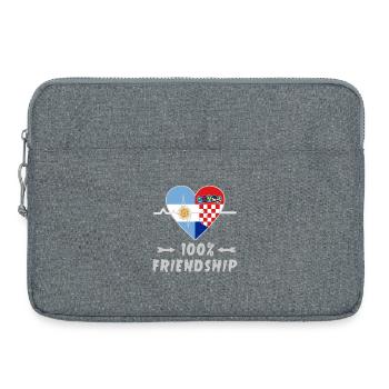 Argentinien und Kroatien 100% Freundschaft - Laptoptasche 15" - Grau meliert - Vorne