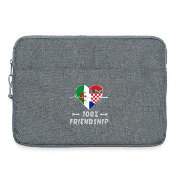 Algeria and Croatia 100% friendship - Laptop bag 15" - heather grey - Front
