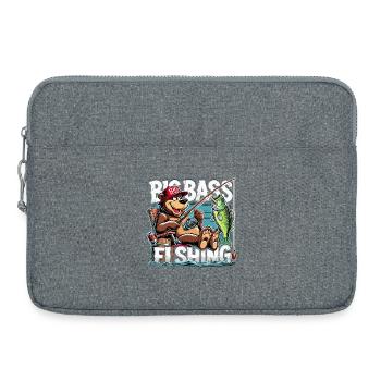Fishing Big Perch Fishing Bear Angler Gift - Laptop bag 15" - heather grey - Front