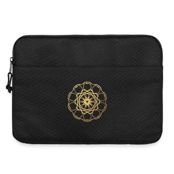 Gold Sonne Yoga Mandala Indien om Namaste Zentrum - Laptoptasche 15" - Schwarz - Vorne