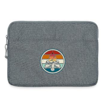 Écusson de feu de camp à l’extérieur - Sacoche pour ordinateur portable 15 pouces - gris chiné - Devant