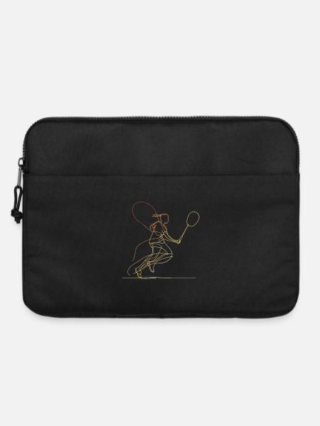 Badmintonspielerin Skizze - Laptoptasche 15" - Schwarz