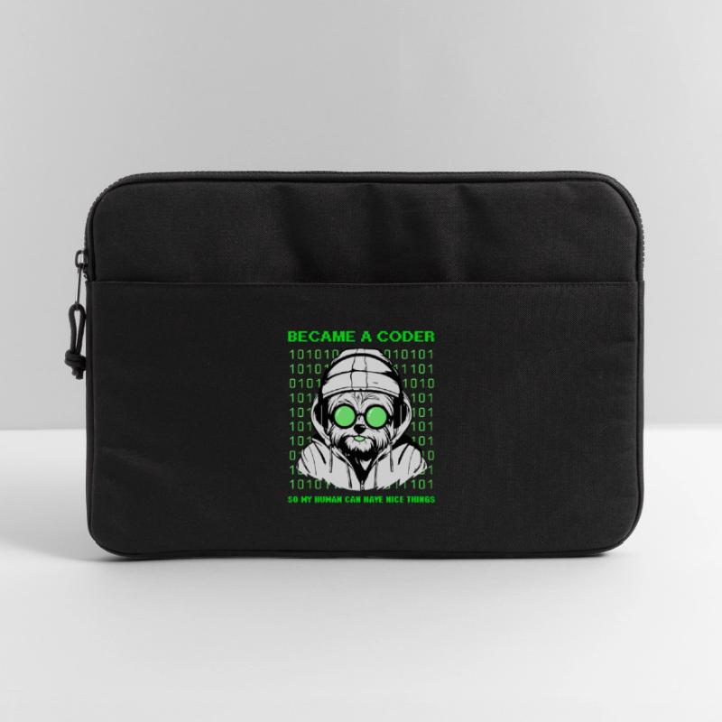 Devenu codeur – Hacker Dog Binary Look Sacoche pour ordinateur portable 15 pouces