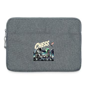 Astronaut Alien Schach Rakete Universum Geschenk - Laptoptasche 15" - Grau meliert - Vorne