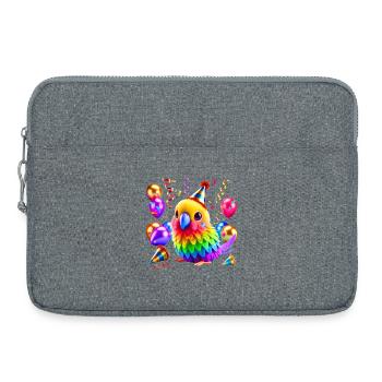 Perroquet de fête coloré - Sacoche pour ordinateur portable 15 pouces - gris chiné - Devant