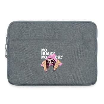 No Hurry, No Cry – Entspanntes Reggae-Faultier - Laptoptasche 15" - Grau meliert - Vorne