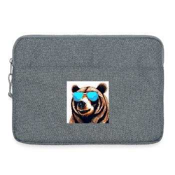 Bear with Sunglasses Pop Art - Laptop bag 15" - heather grey - Front