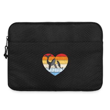 Humpback whale with baby retro heart - Laptop bag 15" - black - Front