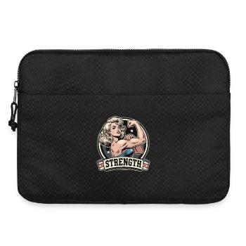 Strength Strong Woman Stretches Arm Blonde Gift - Laptop bag 15" - black - Front