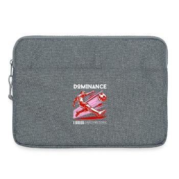Domination – Coup de pied puissant - Sacoche pour ordinateur portable 15 pouces - gris chiné - Devant