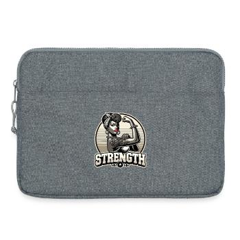 Force femme forte afro-américain cadeau rétro - Sacoche pour ordinateur portable 15 pouces - gris chiné - Devant