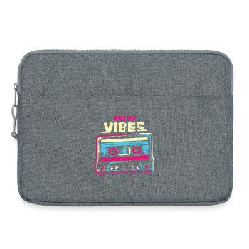 retro vibes cassette vintage tape Farbenmix used - Laptop bag 15" - heather grey - Front