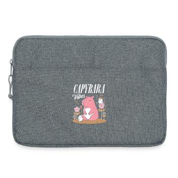 Relaxed Capybara Vibes - Laptop bag 15" - heather grey - Front