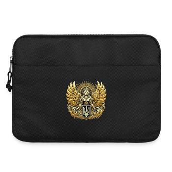 Ukraine Wappen Schutzengel Gold Geschenk - Laptoptasche 15" - Schwarz - Vorne
