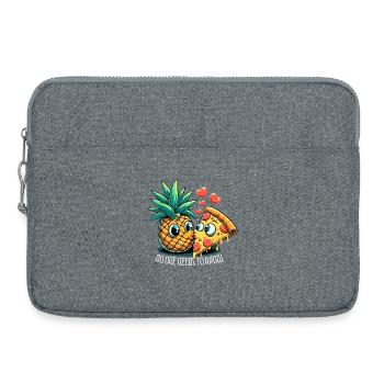 Pizza Hawaii French Kiss Love Drôle de cadeau - Sacoche pour ordinateur portable 15 pouces - gris chiné - Devant