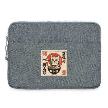 Katze und Ramen (Japan-Style) - Laptoptasche 15" - Grau meliert - Vorne