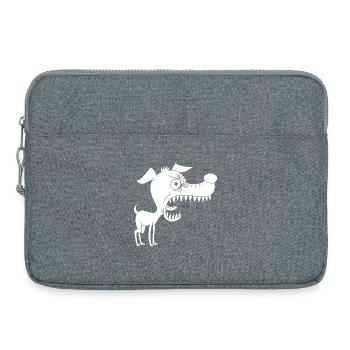 Kleiner weißer Hund und großes Maul - Laptoptasche 15" - Grau meliert - Vorne