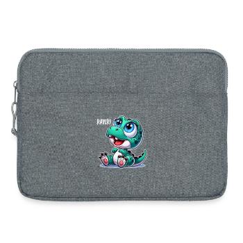 T-Rex Baby Dino Babydino Dinobaby Geschenk - Laptoptasche 15" - Grau meliert - Vorne