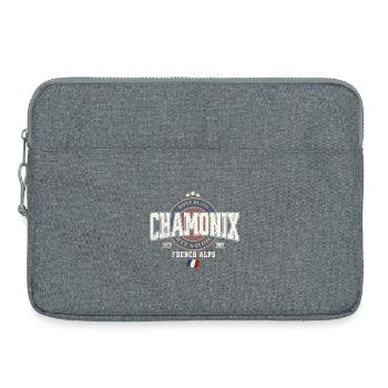 Mont Blanc Chamonix Design mit französischer Flagge - Laptoptasche 15" - Grau meliert - Vorne