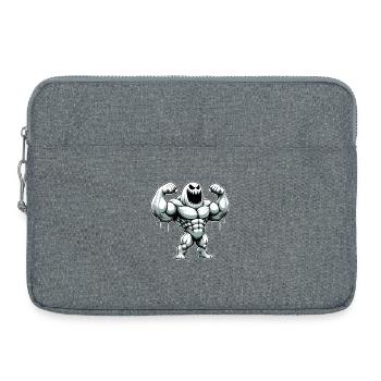 White Monster - Muscles Funny Design 2026 - Laptop bag 15" - heather grey - Front