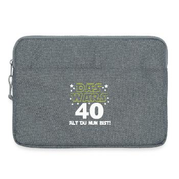 40. Geburtstag , Geburtstagsgeschenk Das wars (25) - Laptoptasche 15" - Grau meliert - Vorne