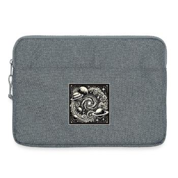 Univers Cosmique Style Rétro - Sacoche pour ordinateur portable 15 pouces - gris chiné - Devant
