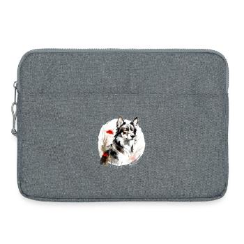 Chinesisches Sternzeichen Hund - Laptoptasche 15" - Grau meliert - Vorne