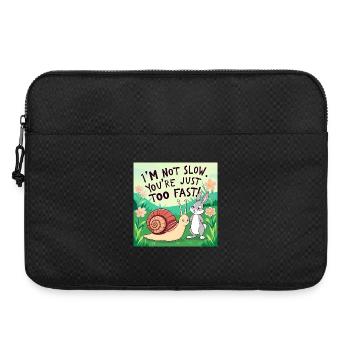 A rabbit and a snail "Slow and Fast" - Laptop bag 15" - black - Front